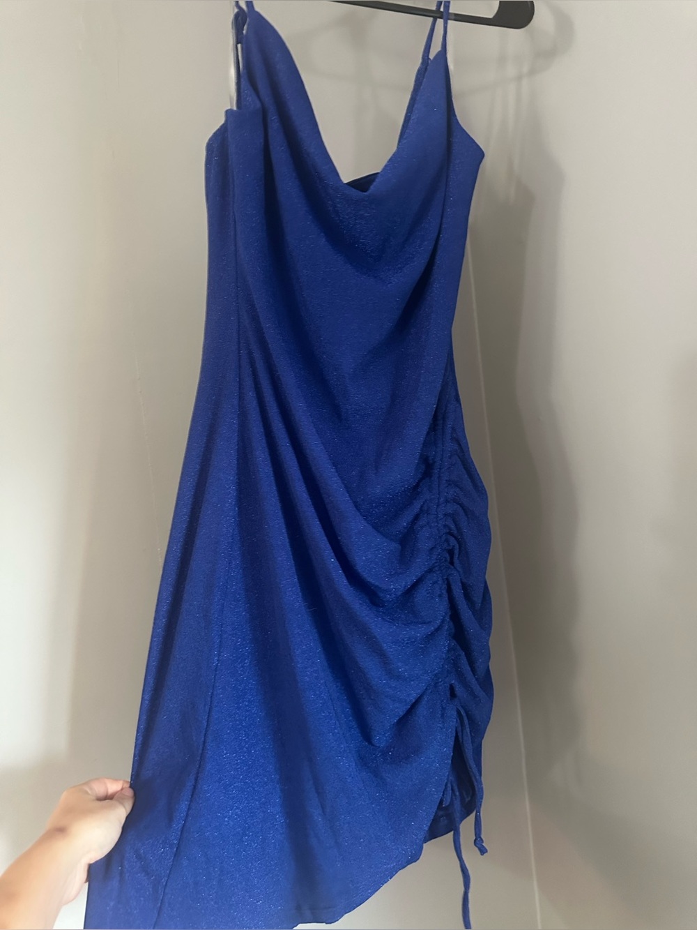 Inspired Hearts Royal Blue Ruched Slip Dress